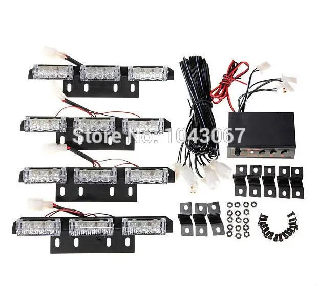 Dongzhen 1set New 36 LEDs Flash Amber Car Emergency Light 4Bars Warning Strobe Auto Lamp | 32368622796_th