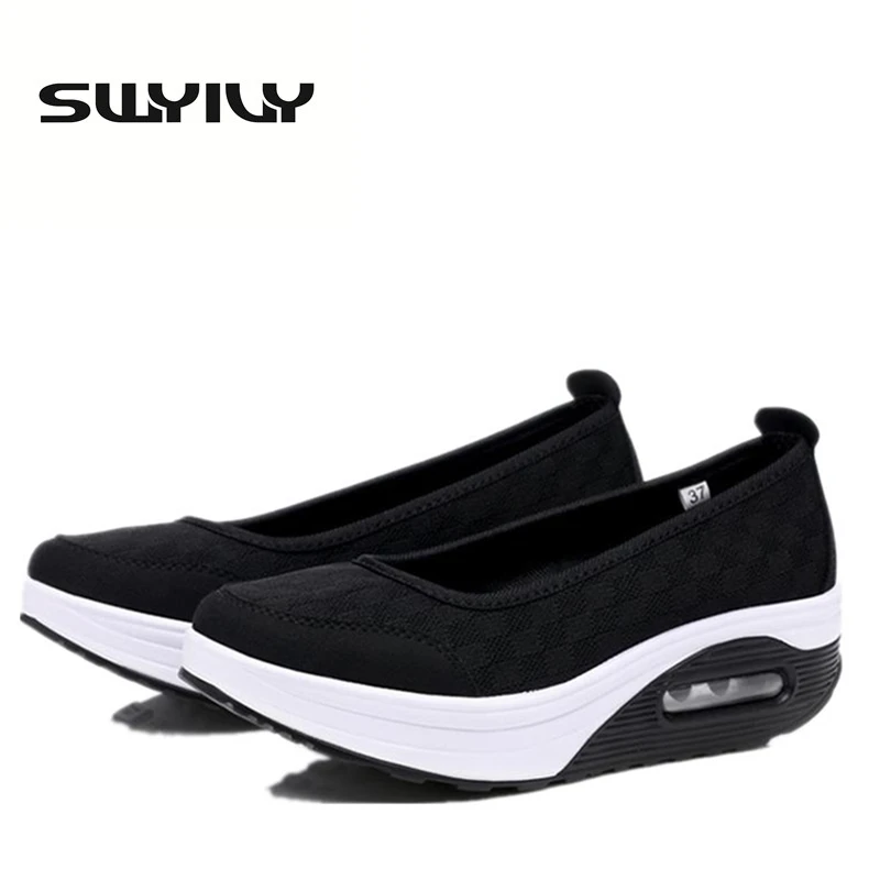 

Summer Swing Shoes Women new Thick Soles Cushion Wedge Slimming Shoes Height Increasing Breathable Toning Shoes