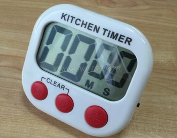 

100PCS Magnetic LCD Digital Kitchen Countdown Timer Alarm with Stand White Kitchen Timer Practical Cooking Timer Alarm Clock