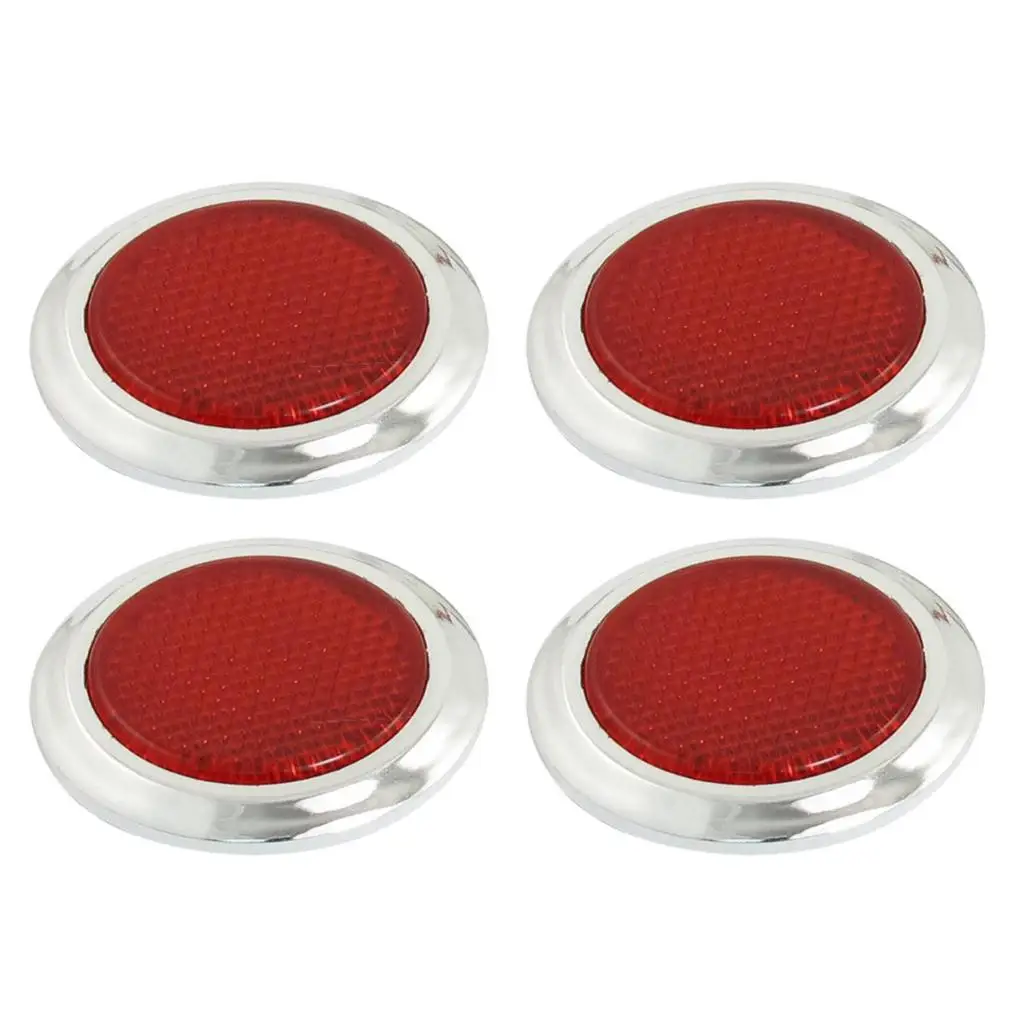 Buy TOYL 4 Pcs Auto Car Plastic Round Reflective Reflector Sticker Red from
