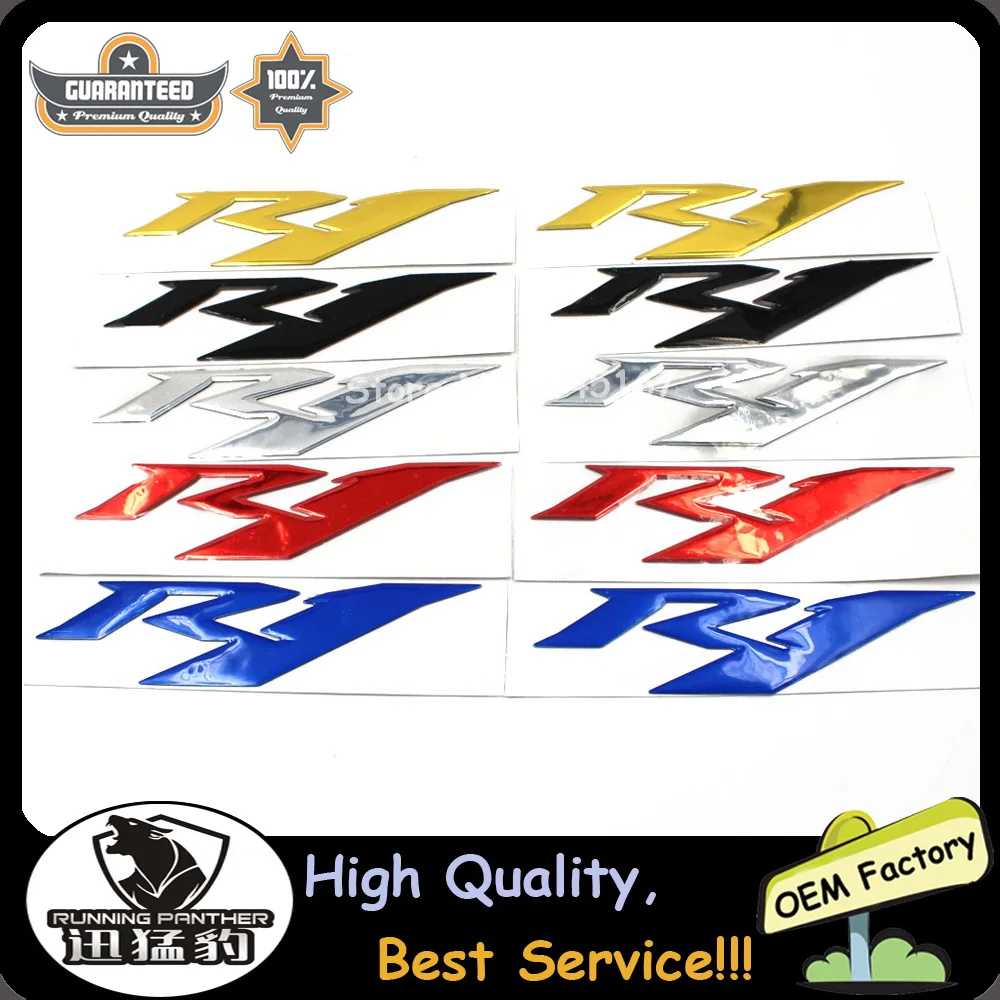 

2pcs Styling 3D PVC Golden R6 Motorcycles Tank Decoration Sticker Motor Body Sticker Decal Case for YAMAHA YZF R1 R6 Five Colors