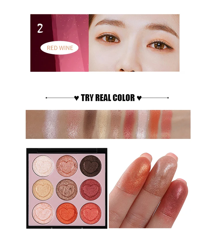 HOLD LIVE 9 Color Eyeshadow Palette Shimmer Matte Glitter Eye Shadow Palette Pigment Diamond Eyeshadow Glitter Nude Eyes Makeup (8)