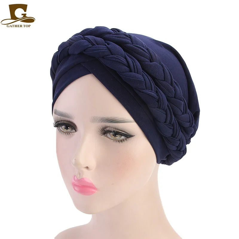STEVE YIWU Muslim Multi Head Wrap Scarf Long Tube Headwear Pleated Velvet Turban
