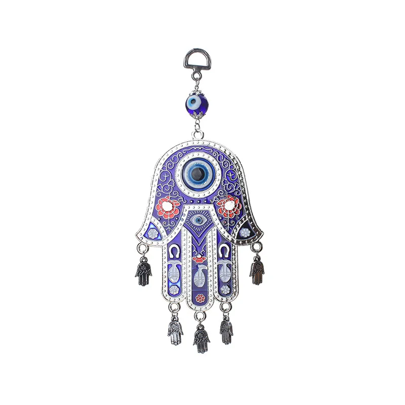 

Lucky Eye Hamsa Hand Wall Hinging Evil Eye Car Key Chain For Family Friend Jewelry Gifts EY194