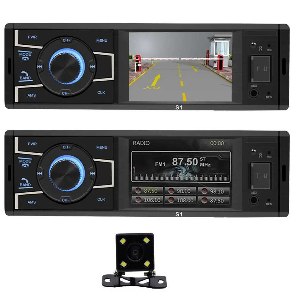 

S1 3.2 inch 1 Din WIN-CE Car Stereo MP5 Player Screen Bluetooth Head Unit FM Radio USB AUX-in No/With Rear View Camera