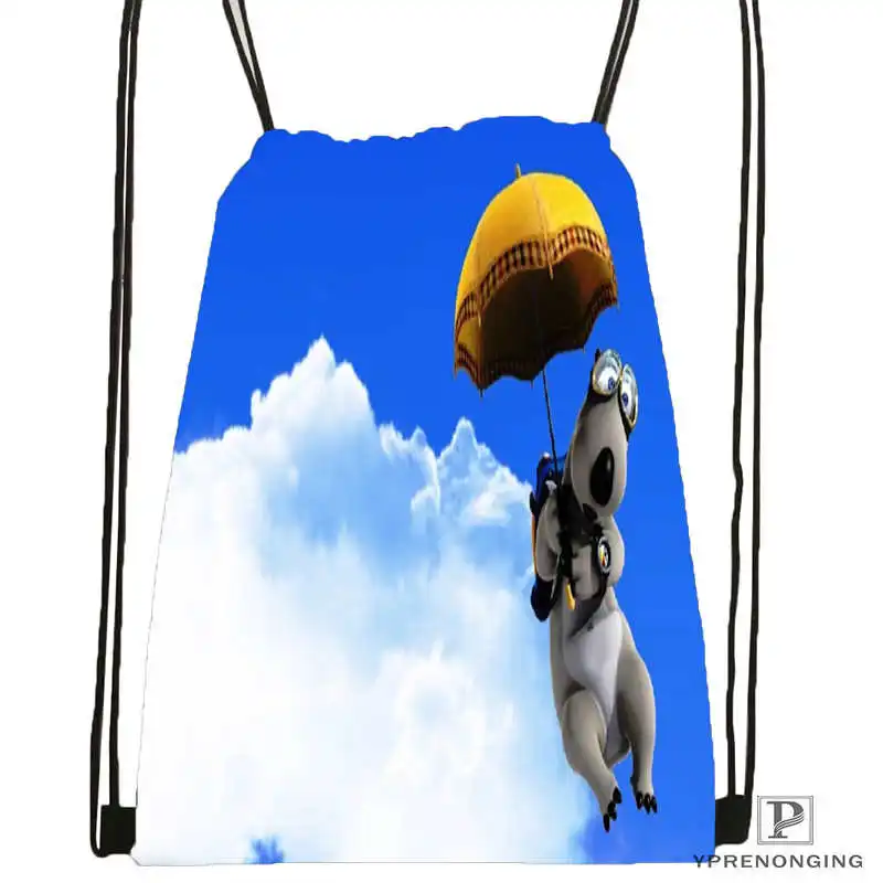 Custom короткометражные мультфильмы Бернард Полярный походная сумка на шнурке милый рюкзак дети ранец(черный Назад) 31x40 см#180531-02-29 - Цвет: Drawstring Backpack