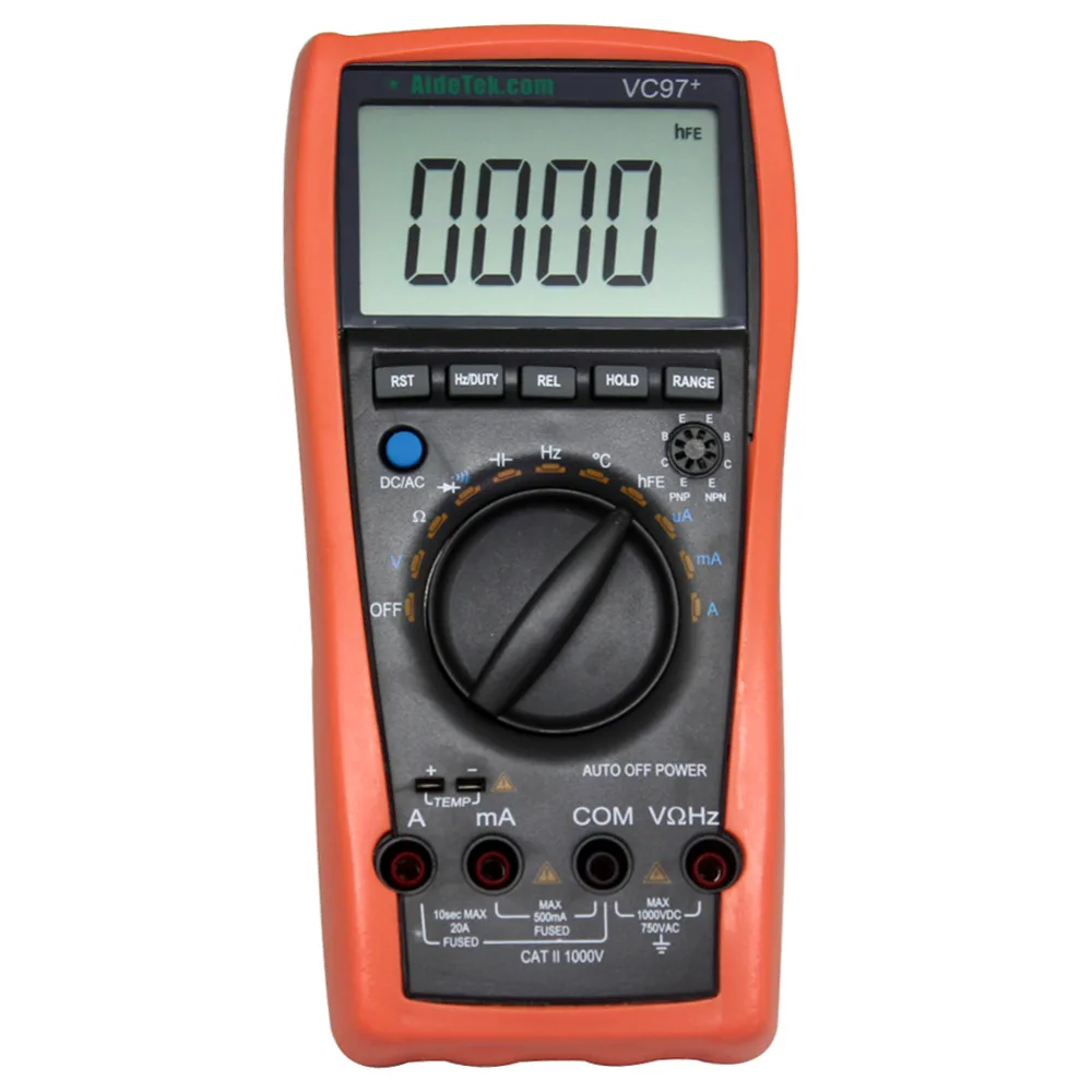 

AideTek VC97+ auto range DMM AC DC Voltmeter Capacitance Resistance digital Multimeter VS