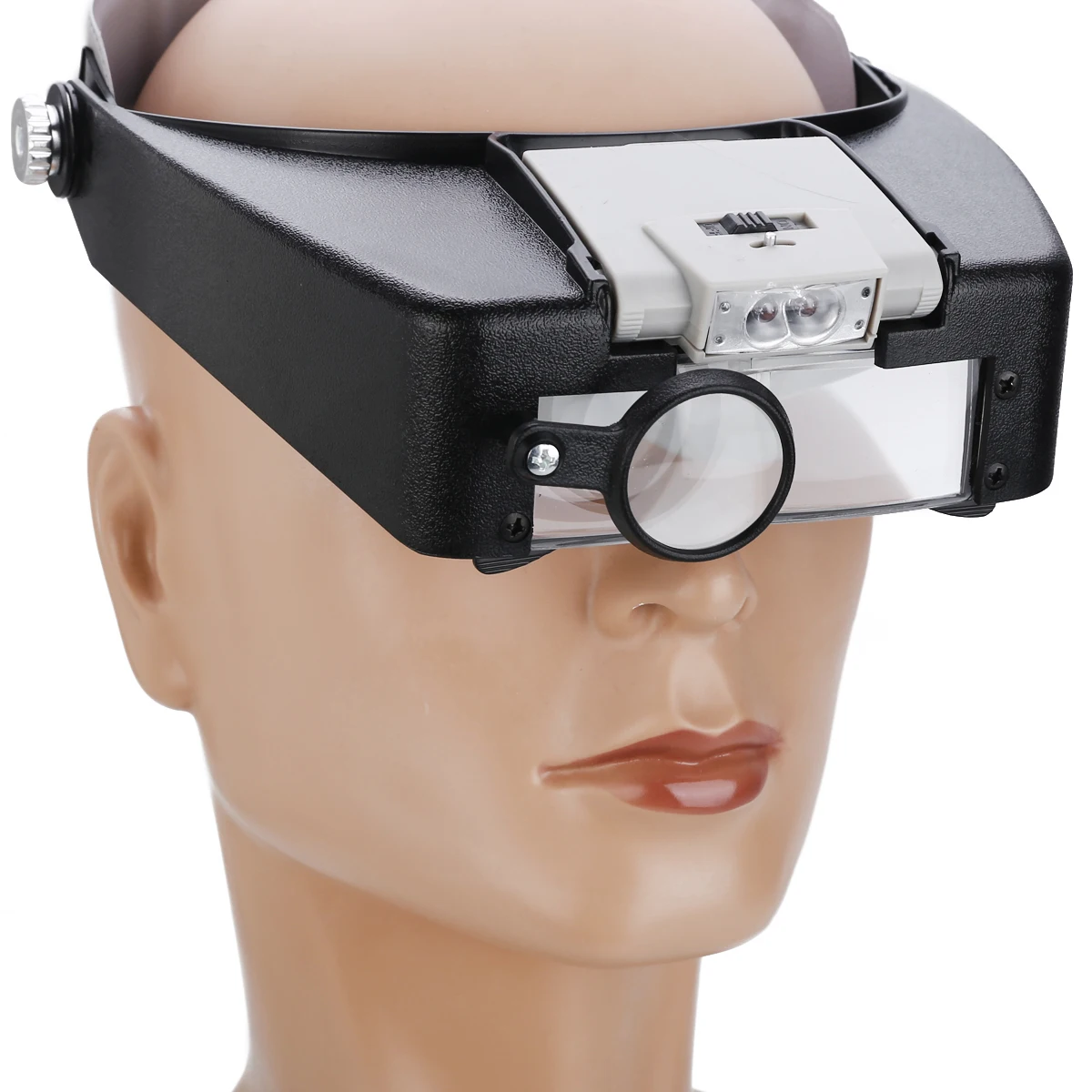 High Quality Head Magnifier Headband LED Power Light Visor Glasses for Jewelry Making Elderly Reading  Magnifying Optical Lens