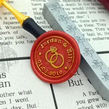 DIY Настроить двойное имя инициалов именной, буква штамп/запечатывание воск/Свадебный Воск печать пользовательские приглашения конверт