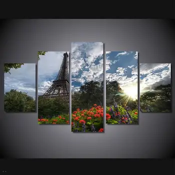 

Hd Printed France Paris Flowers Summer Painting Canvas Print Room Decor Print Poster Picture Canvas Free Shipping/91008
