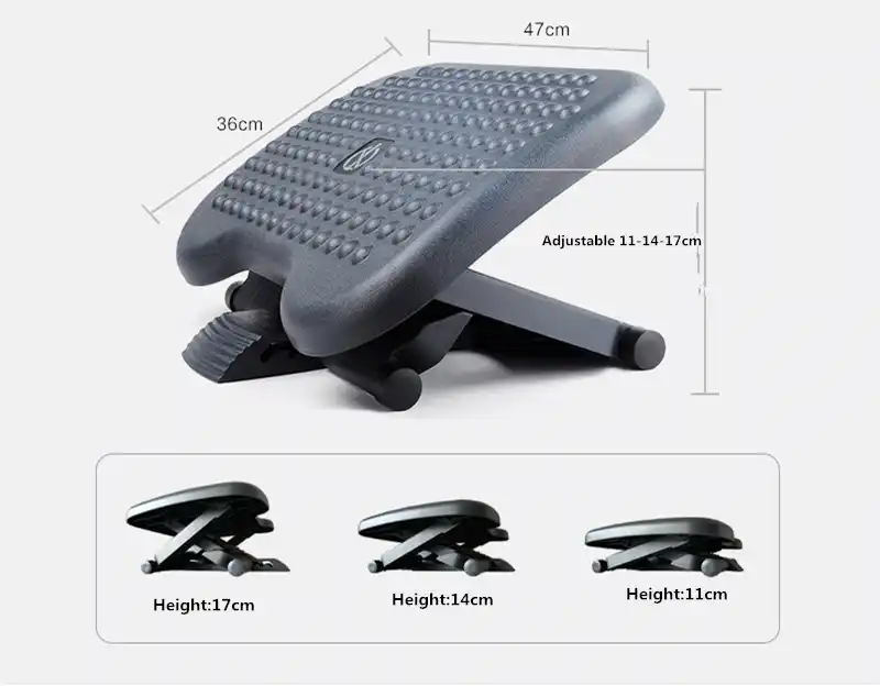 Under Desk Foot Rest Adjustable Footrest Ergonomic Footrest For