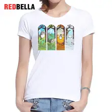 REDBELLA 2017 T-shirt Women Kawaii Totoro Japanese Cartoon Four Seasons Beauty Scene Harajuku Casual Printing Cotton Clothing
