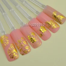 108 шт. высокое качество стикеры 3D на ногти Nail Art Наклейки для украшение для ногтей инструмент горячее тиснение золотом Цветы Большой размер XL J002