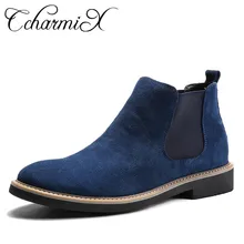 CcharmiX Для мужчин ботинки «Челси»; слипоны из замши с высоким берцем, классические, Мужские ботинки из натуральной кожи «чакка»; ботильоны; модные ковбойские сапоги мужские ботинки