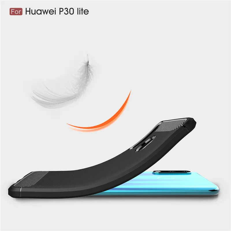 Мягкий силиконовый чехол для huawei P30 Lite P30 P30 Pro Чехол s силиконовый тяжелый противоударный чехол из углеродного волокна для телефона huawei P30 Lite