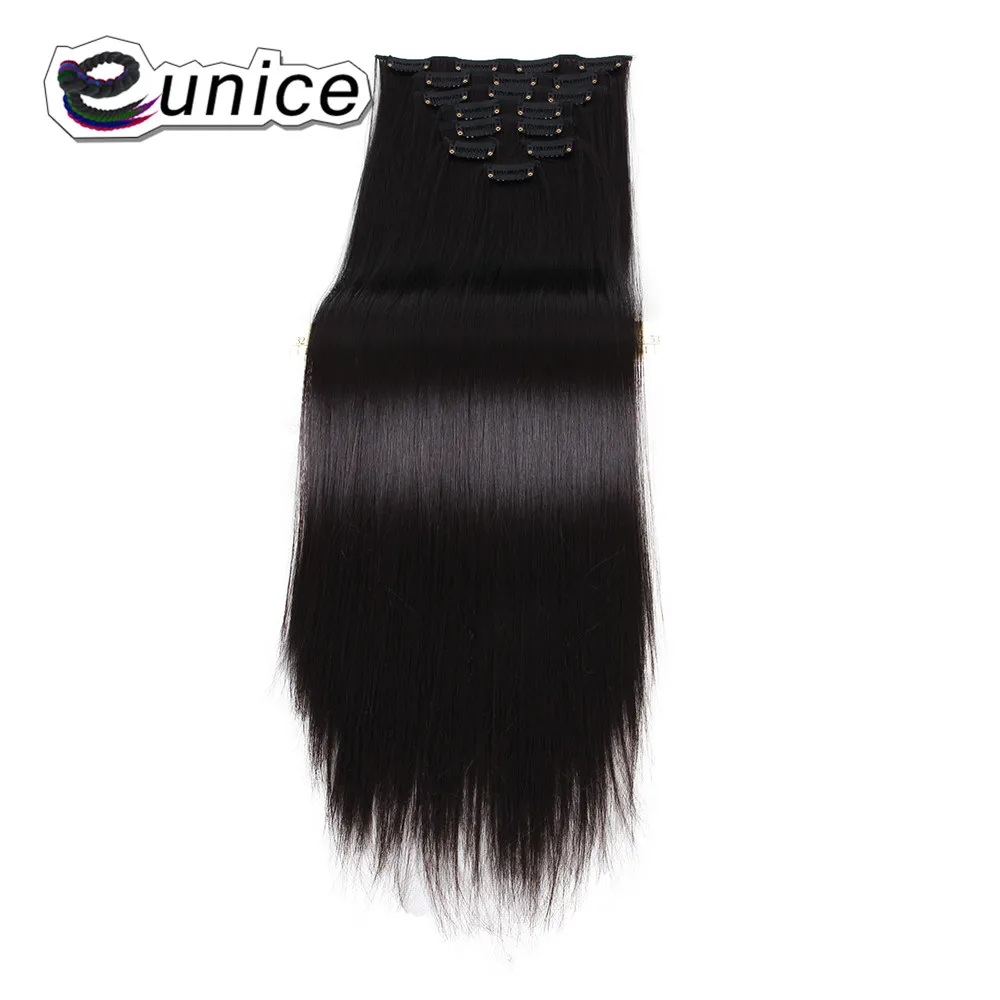 synthetic clip in extensions straight hair  (19)