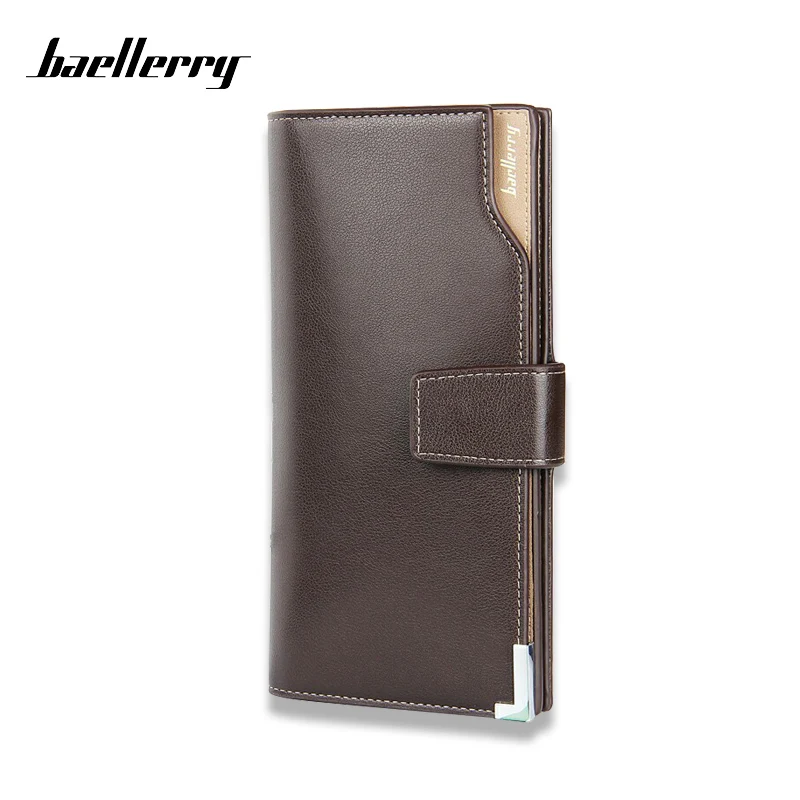 

Baellerry 2019 Luxury Brand Men Wallets Long Purse Men Leather PU Zipper & Hasp Card Holder Male Clutch Business Male Wallet