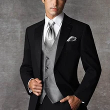 Новое поступление, смокинги, свадебные костюмы для жениха, воротник с шалью, черный костюм/Дешевые Свадебные смокинги(куртка+ штаны