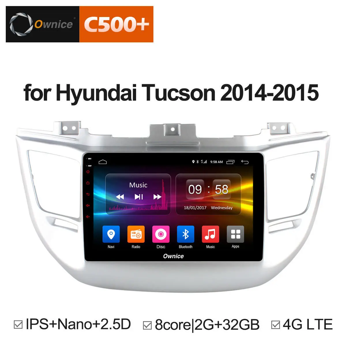 Android 8.1 Smart Computer System Intelligent Multimedia DVD Radio 2 din Player Car GPS Navigator for HYUNDAI TUCSON 2014 2015