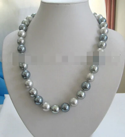 

song voge gem nanJ0738 Tahiti color perfect round south sea shell pearl necklace