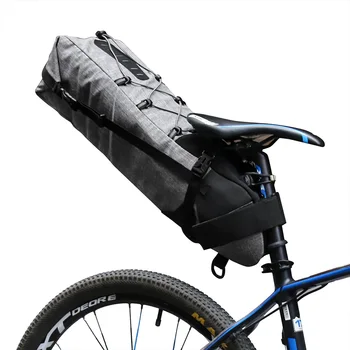 

NEWBOLER 100% Waterproof Bicycle Saddle Bag Large Bike Tail Seat Bags TPU + Polyester Cycling Rear Panniers Bike Accessories 12L