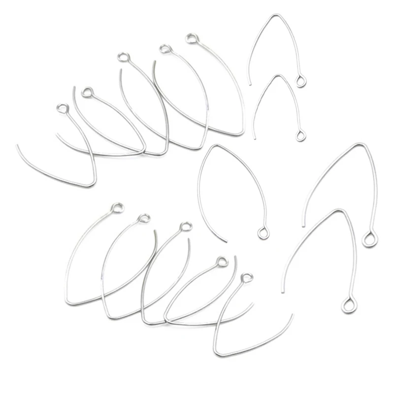 

50pcs/lot Stainless Steel V Shape French Style Ear Hooks Earring Wires Fit DIY Earring Jewelry Making Supplies Accessories