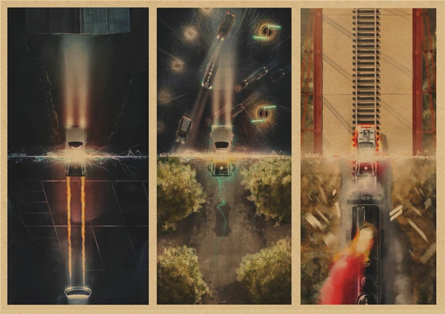 Classic Sci-fi Movie Back to The Future Retro Kraft Poster Wall Sticker Home Bar Art Posters Decor 3