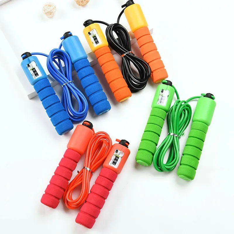 

Jump Ropes with Counter Foam Handles Sports Fitness Adjustable Skipping Wire for Kids Men Women Weight Loss Training Exercise