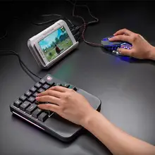 K11 السلكية 28 مفاتيح LED الخلفية USB مريح واحد اليد لوحة المفاتيح لوحة مفاتيح الألعاب الميكانيكية للكمبيوتر اللوحي سطح المكتب(China)