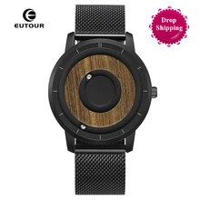 EUTOUR Magnetic Watch Men Luxury Silicone Leather Strap Magnet Ball Show Quartz Wrist Watch Mens Wristwatch Dropshipping