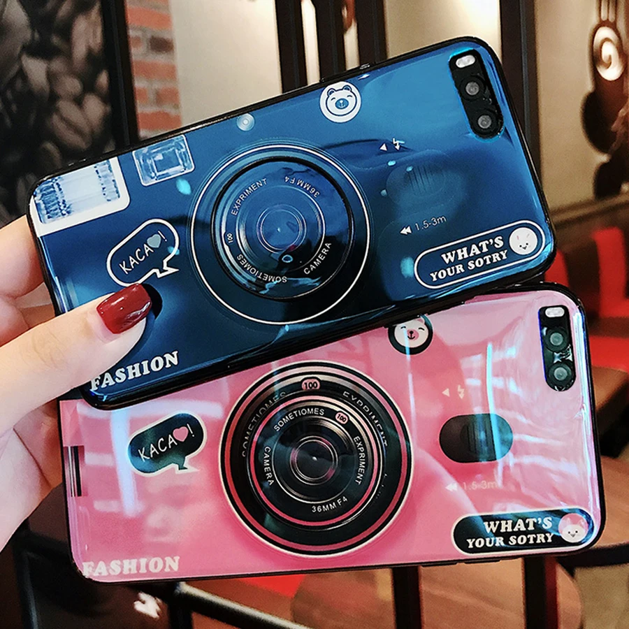 

For xiaomi mi A1 5X mi 6 redmi 4x note 4x 5A 5 plus case cover fashion blue ray 3d relief camera soft silicon shell