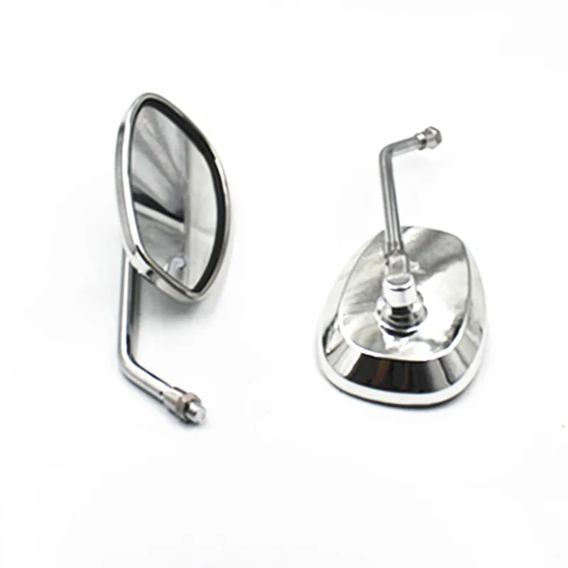 

10mm Pair Chrome Oval Side Rearview Mirrors For Suzuki Honda Yamaha Kawasaki KTM Cafe Racer Old School Bobber Touring Motorcycle