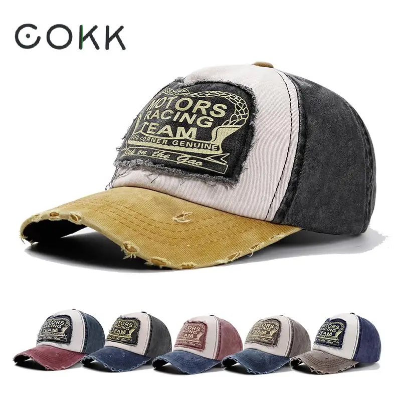 COKK, хлопковая Мужская бейсболка, бейсболка, женская летняя кепка в стиле хип-хоп, облегающая Кепка, Ретро стиль, кепка для мотогонок, Мужская кепка