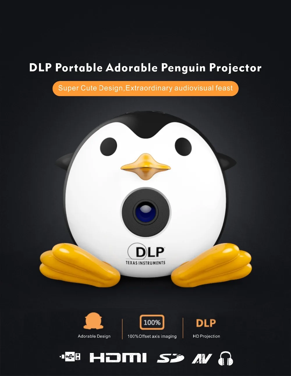 

New Mini DLP Projector Mini Pico Portable Projector Proyector Projectors Home Theater Beamer Multimedia Q1 AV USB SD VGA HDMI