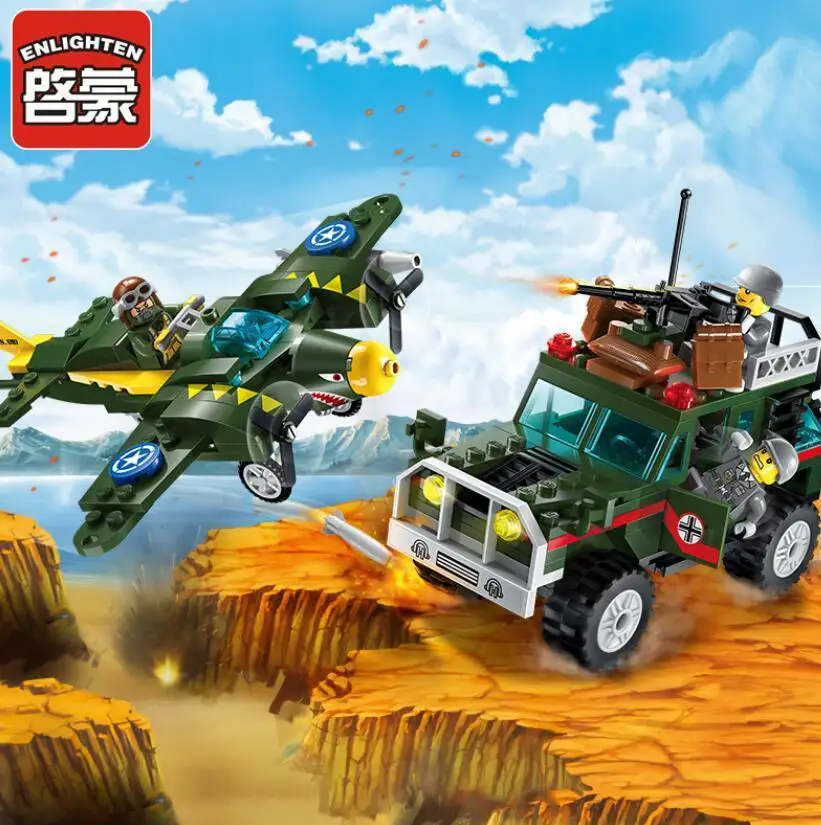 241 шт. просветить Кирпич Battlefield серии Air Raid вооруженных Building Block Устанавливает