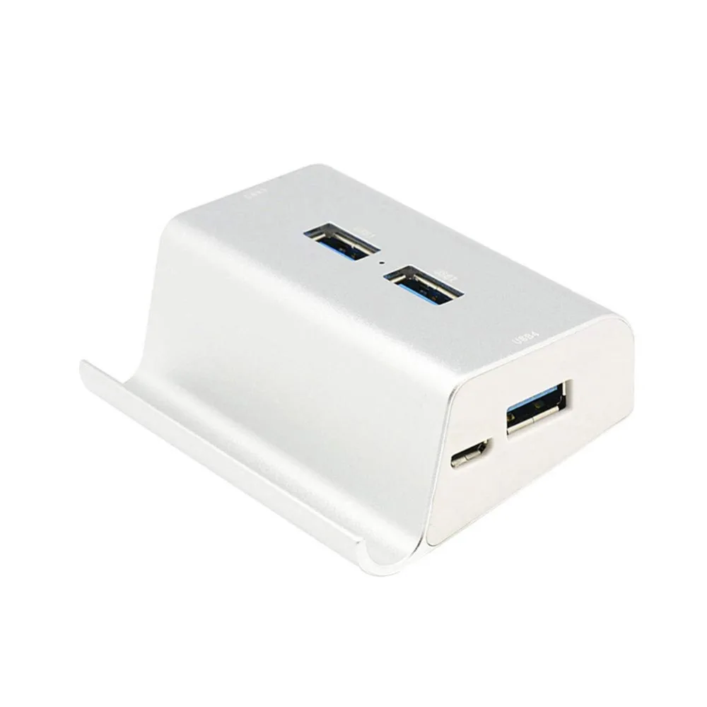 Высокоскоростной концентратор 3 в 1 с 4 портами USB Type C Micro OTG и подставкой для