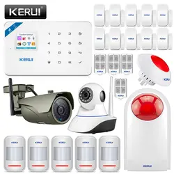 KERUI W18 GSM 2,4G WI-FI беспроводной против взлома охранной сигнализации Системы для дома и сада сигнализации виллы комплект WI-FI Крытый IP Камера