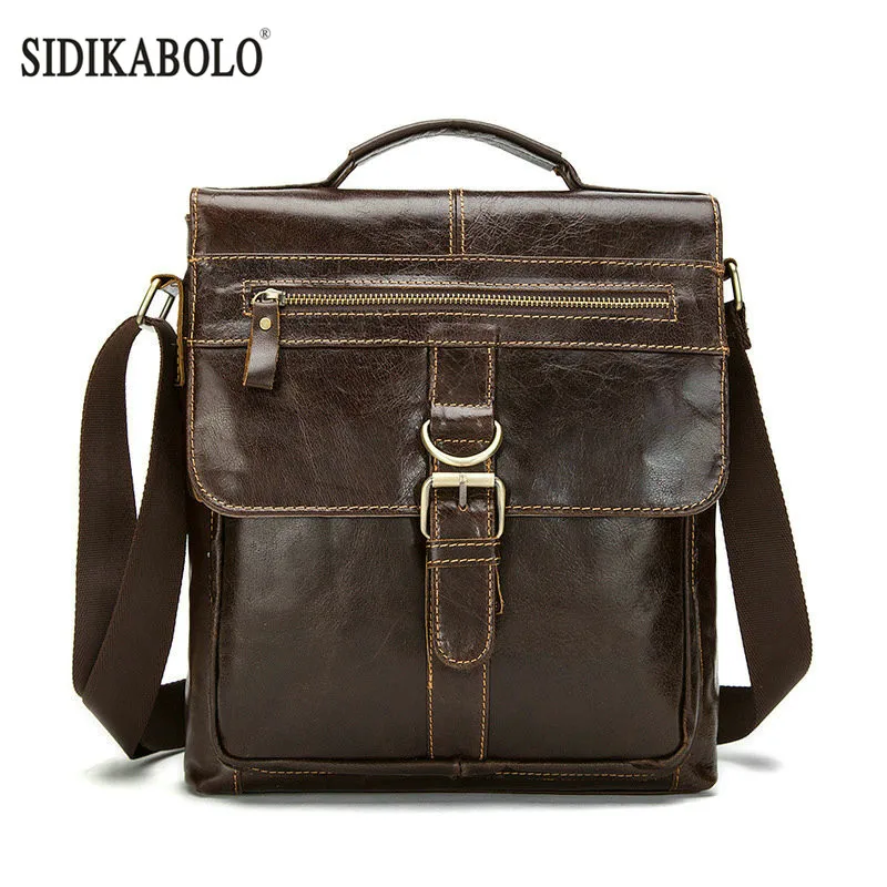 

New Designer natural Leather Men Bag Fashion Cowhide Crossbody Shoulder Bag Men's Messenger Bags Small Casual Man Bags Coffee