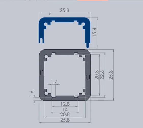 Алюминий корпус DIY проекта печатной платы коробка разделили случае 25x25x80 мм распределительная корпус электроники пескоструйная обработка