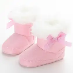 0-18 м мягкая подошва детская обувь для девочек зимние сапоги теплые зимние малышей толстые Slip-On Booties