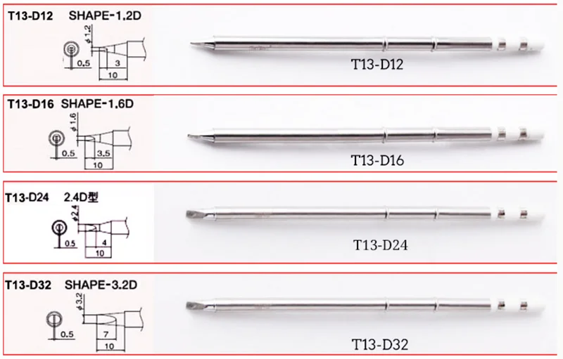 Gudhep T13-K B Soldering Iron Tips for FM2026 Nitrogen Soldering Iron FX950 FX951 FM203 FX780 FX790 Soldering Station