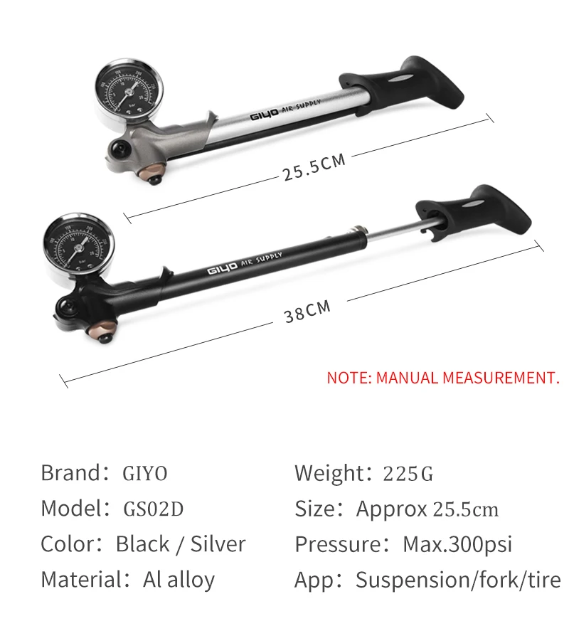 GIYO велосипедный насос с манометром давления ручной насос шланг воздушный насос sch Велоспорт Fietspomp шок вилка шиномонтаж велосипедный насос GS02D