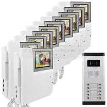DIYSECUR 4.3″ HD Monitor Apartment Video Door Phone Video Intercom Doorbell System 700 TVLine Camera Touch Key for 10 Families
