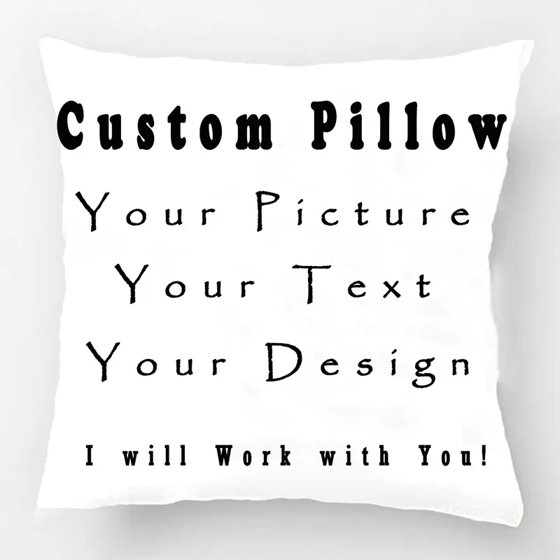 Custom Pillow Case Print with Your Pictures Texts Designs Photos Unique DIY Square Throw  800