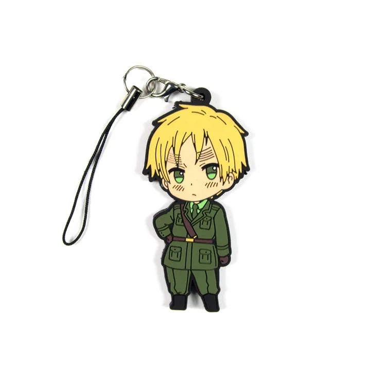 G143 Axis Power Hetalia Anime llavero Feliciano Vargas Ludwig Honda Jones llavero correa de caucho/encantos del teléfono G143 Axis Power Hetalia Anime llavero Feliciano Vargas Ludwig Honda Jones llavero correa de caucho/encantos del teléfono