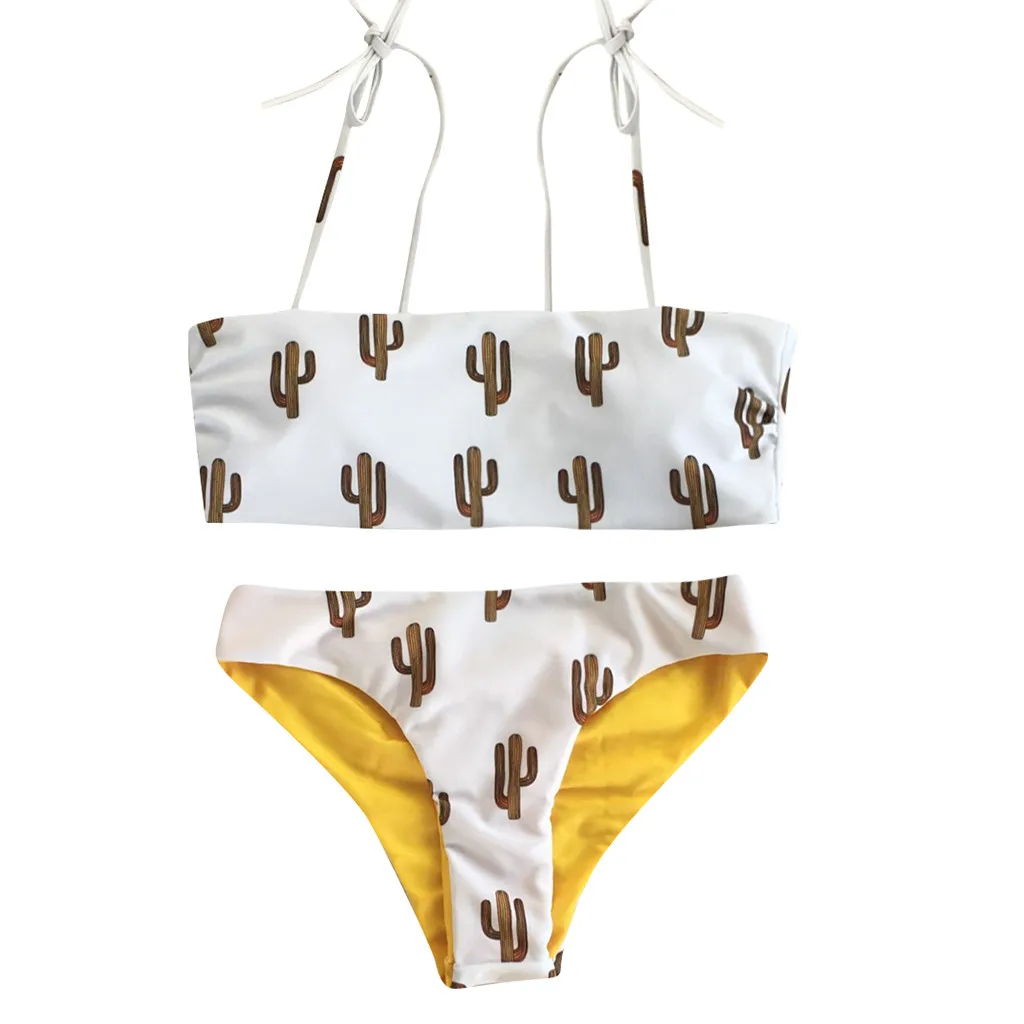 

bathing suit women two pieces Cactus Print Bikini Set Swimming Two Piece Swimsuits Beach maio feminino praia stroje kapielowe #7