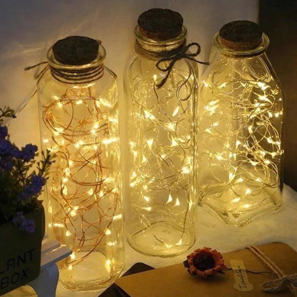1M 2M 3M Copper Wire LED String lights night light Holiday lighting For Garland Fairy Christmas Tree Wedding Party Decoration | Лампы и
