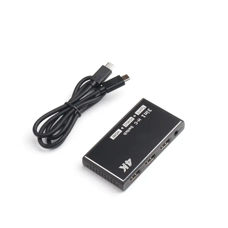 Тип C вход Mini Hdmi переключатель усилителя, 1 порты и разъёмы USB C 3 порта Hdmi 4 к x 2 Switcher Splitter Box Ultra HD для Macbook_Pro DVD