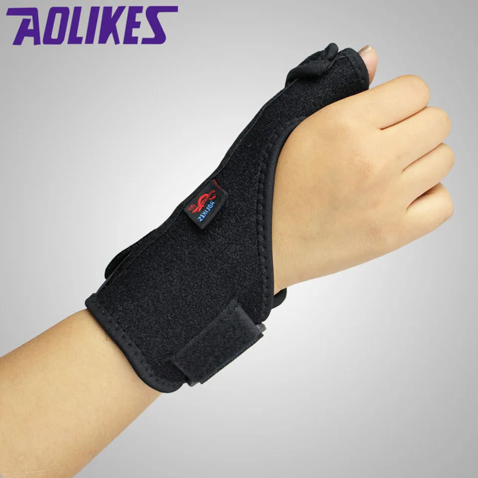 AOLIKES 1PCS Elastic Thumb Wristband Spring Steel Wrap Hand Palm Wrist Brace Right or Left Hand Support Corrector Bandage