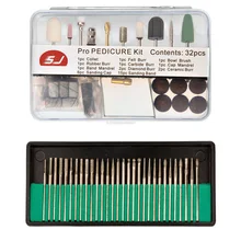 62 Pcs 3/32” Pro Electric Durable Nail File Art Drill Bits Polished Grinding Head Manicure Pedicure Machines Tools Accessories